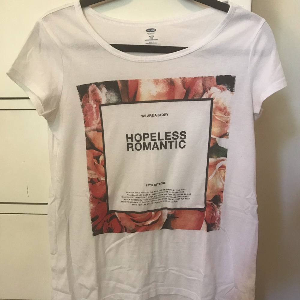 Hopeless Romantic white t-shirt